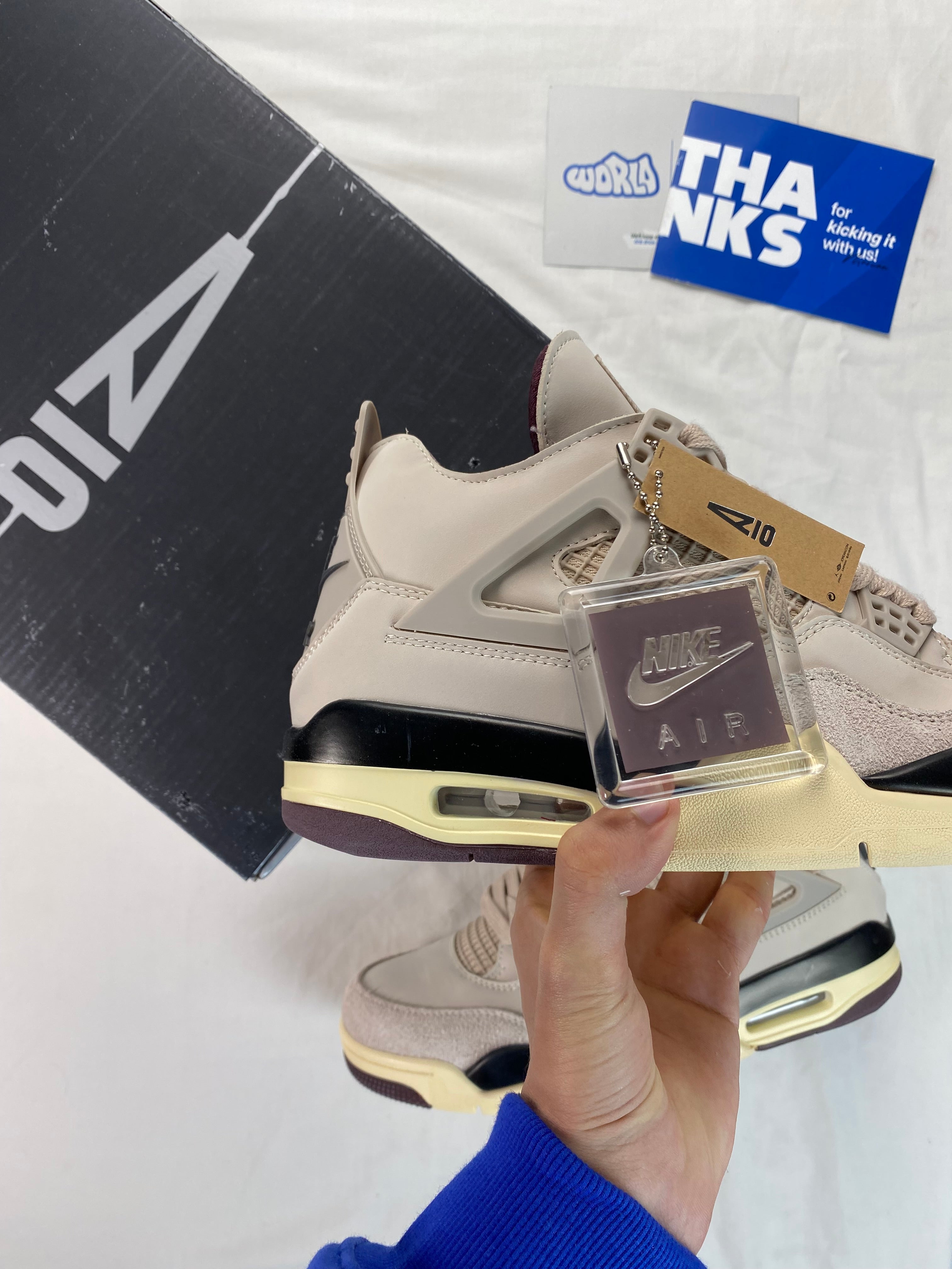 A Ma Maniére x Jordan 4 Retro 'Fossil Stone'