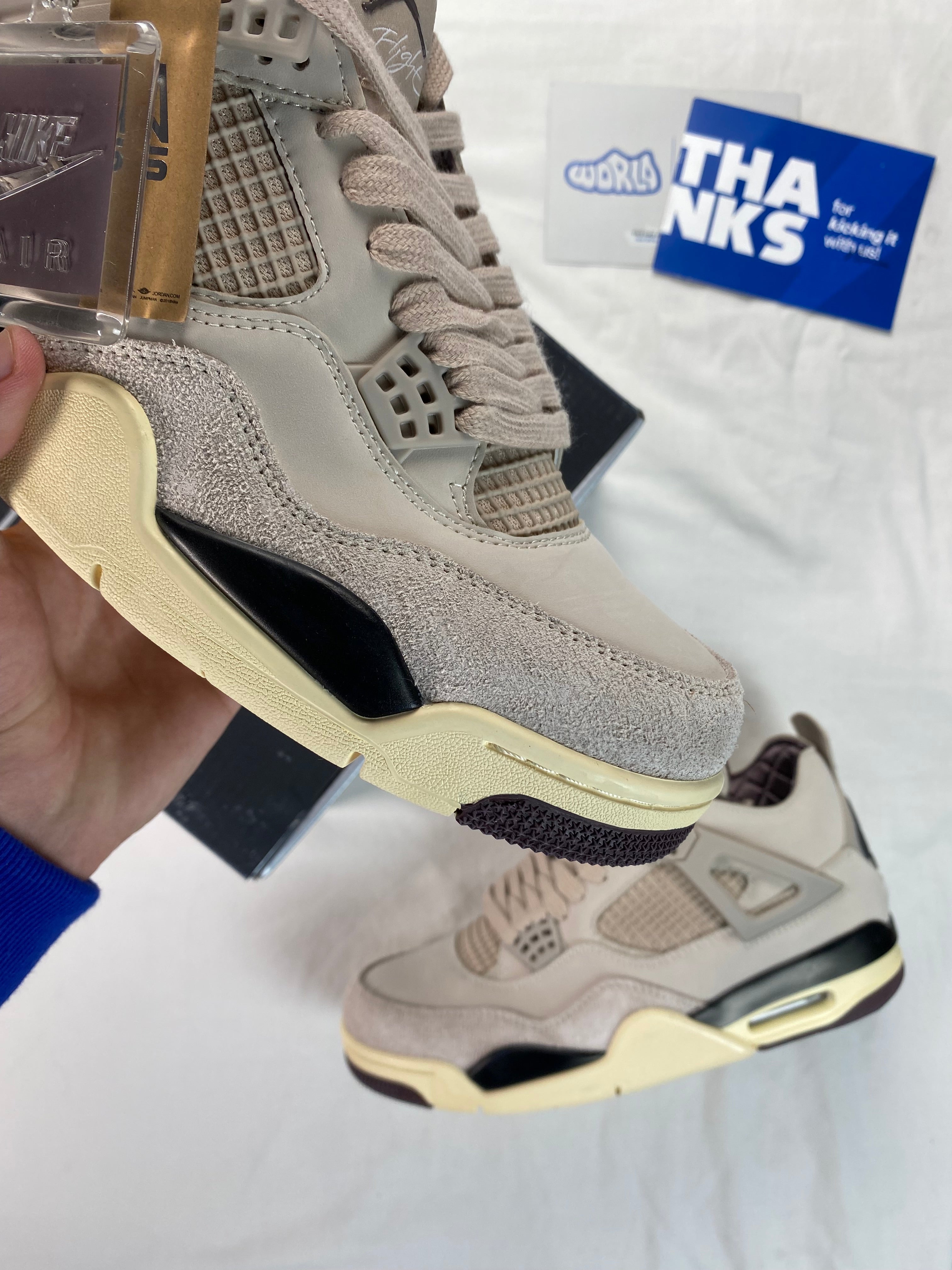 A Ma Maniére x Jordan 4 Retro 'Fossil Stone'
