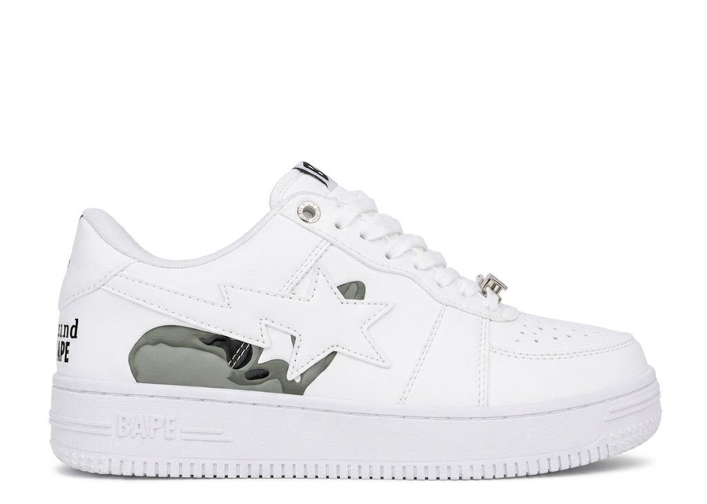 A Bathing Ape x Mastermind Bape Sta Low Shark Pack White
