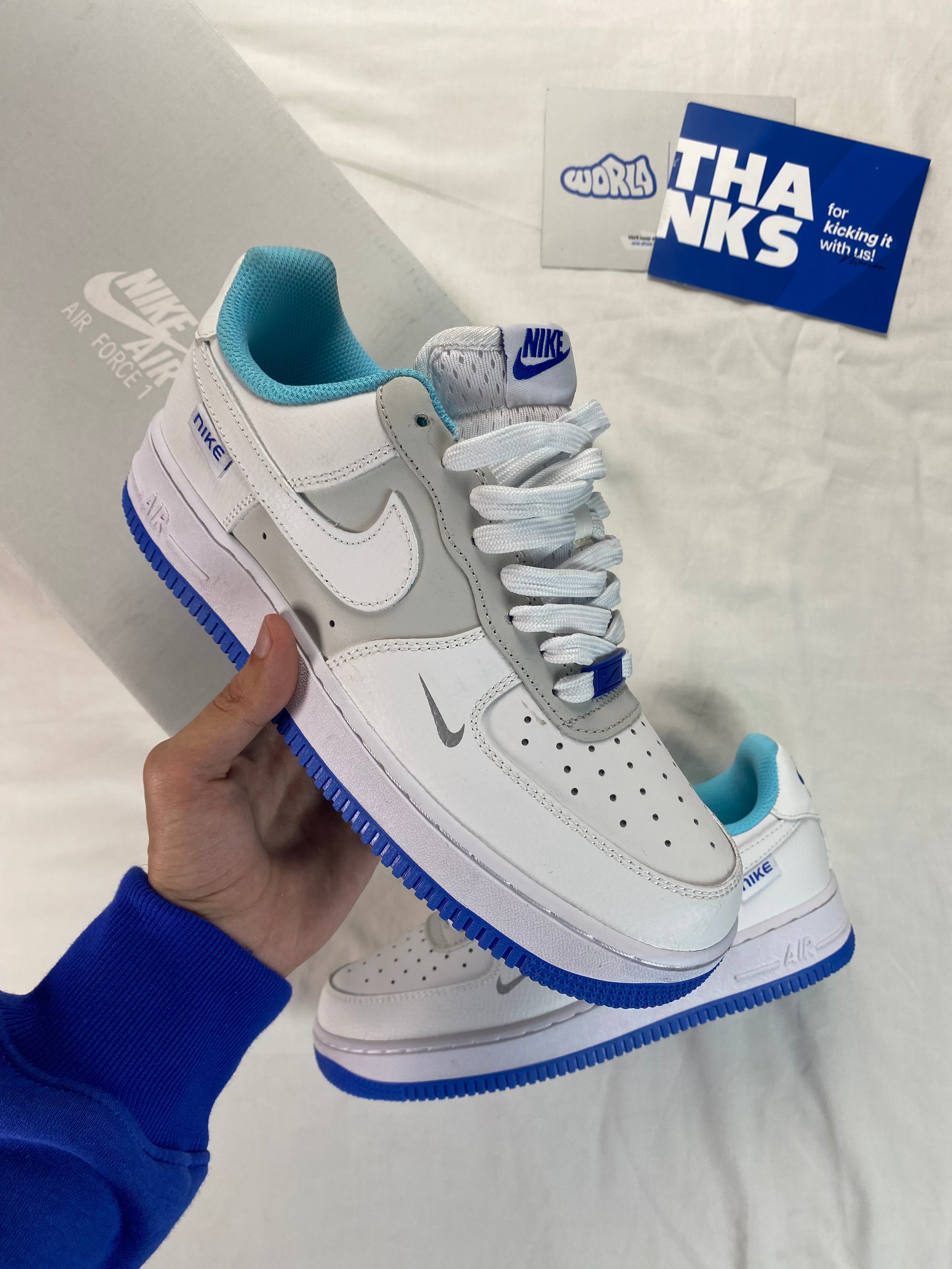 Nike AIR FORCE 1 LV8 GS 'JUST STITCH IT - HYPER ROYAL'