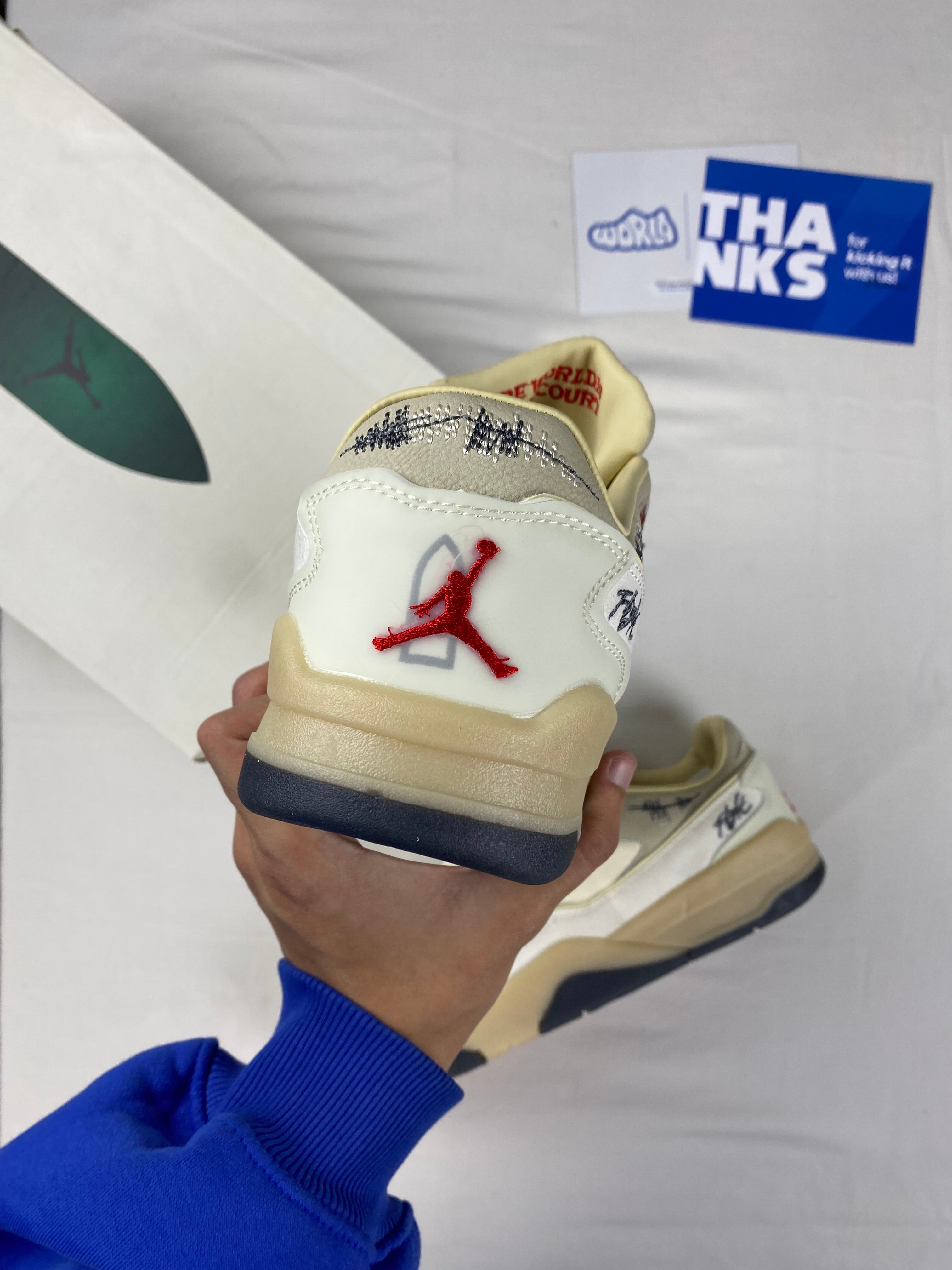 Who Decides War x Jordan Flight Court 'The World Is Your Court - Crèpe'