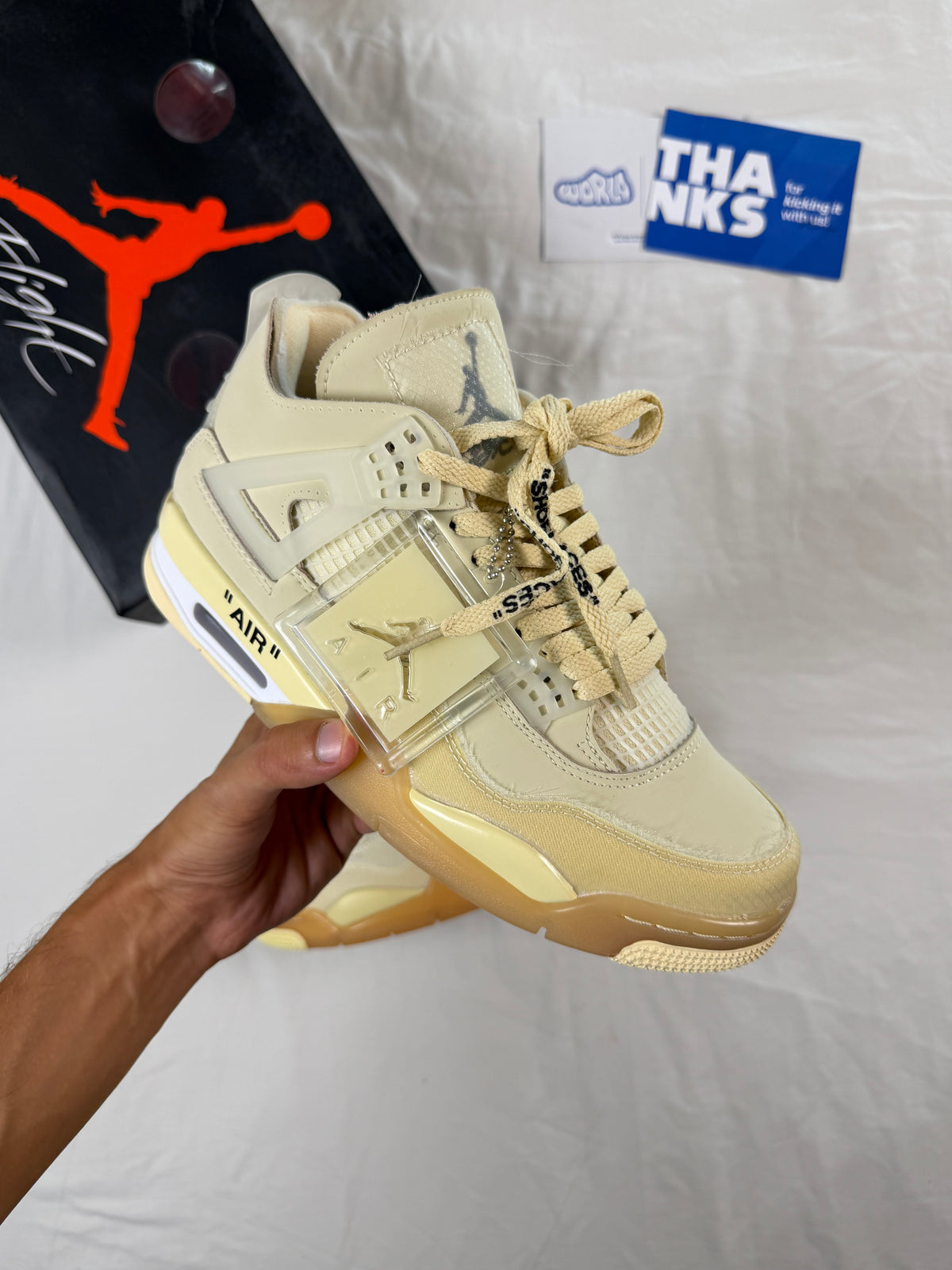 Off-White x Jordan 4 SP 'Sail'