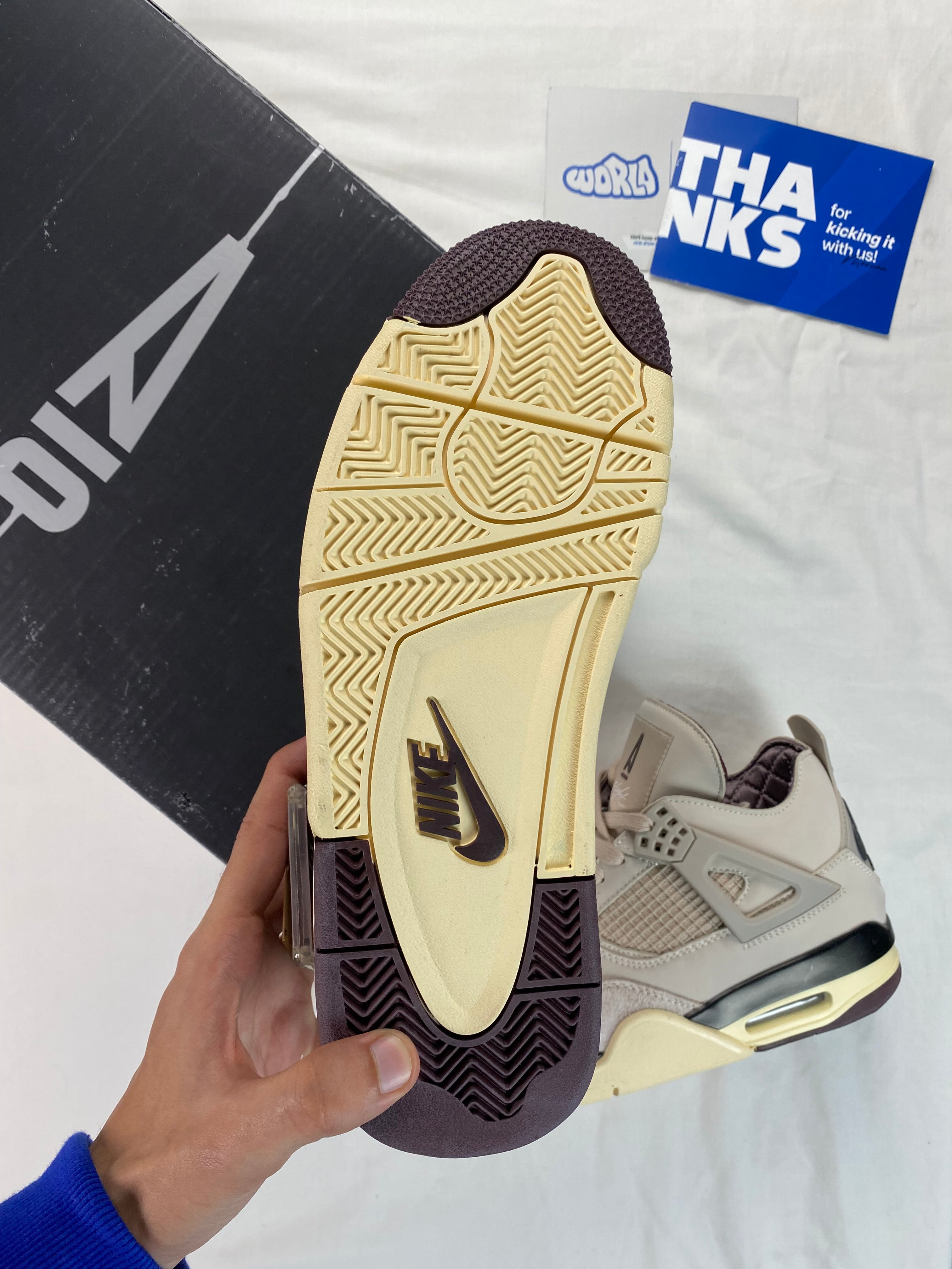 A Ma Maniére x Jordan 4 Retro 'Fossil Stone'