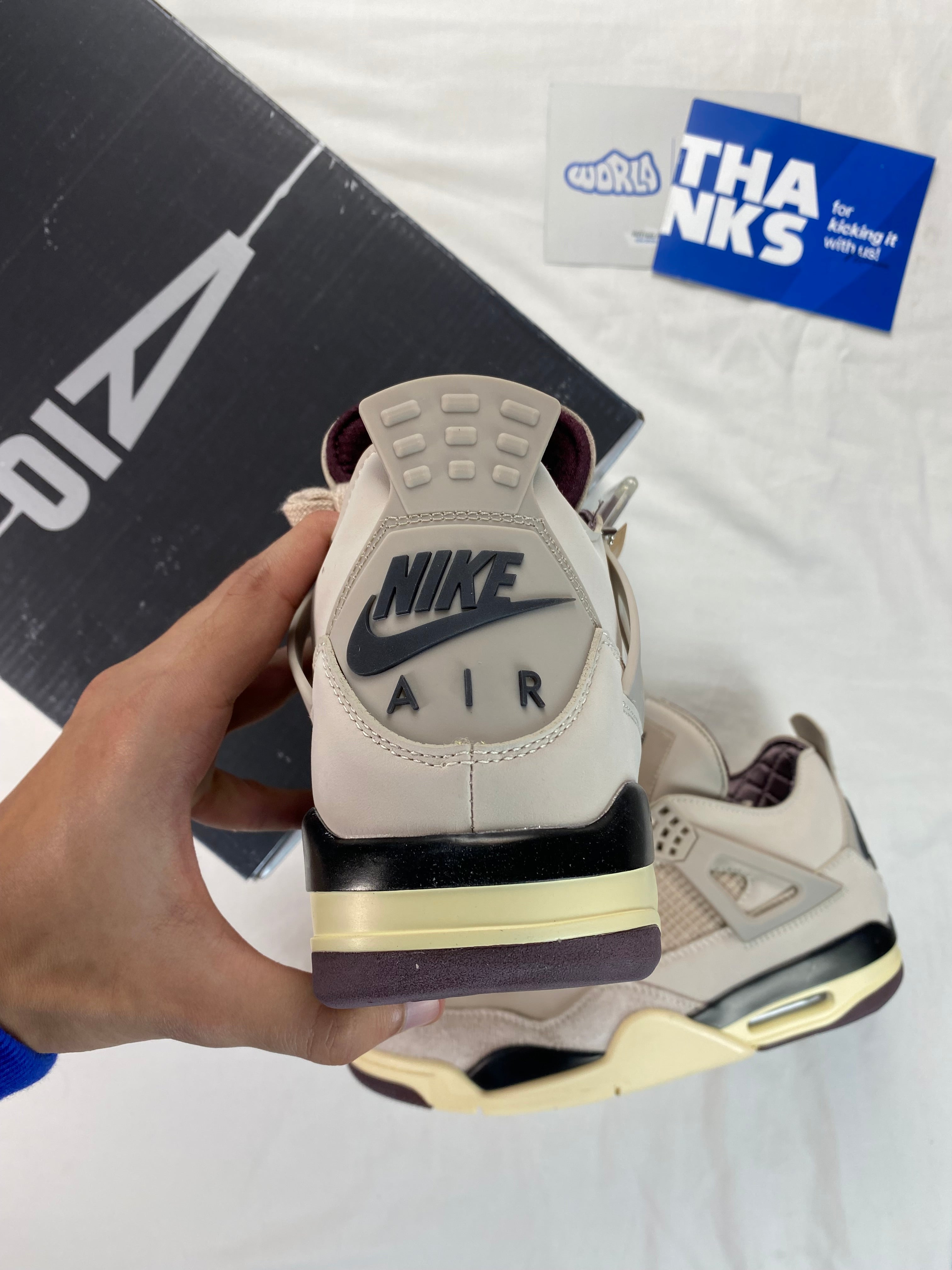 A Ma Maniére x Jordan 4 Retro 'Fossil Stone'