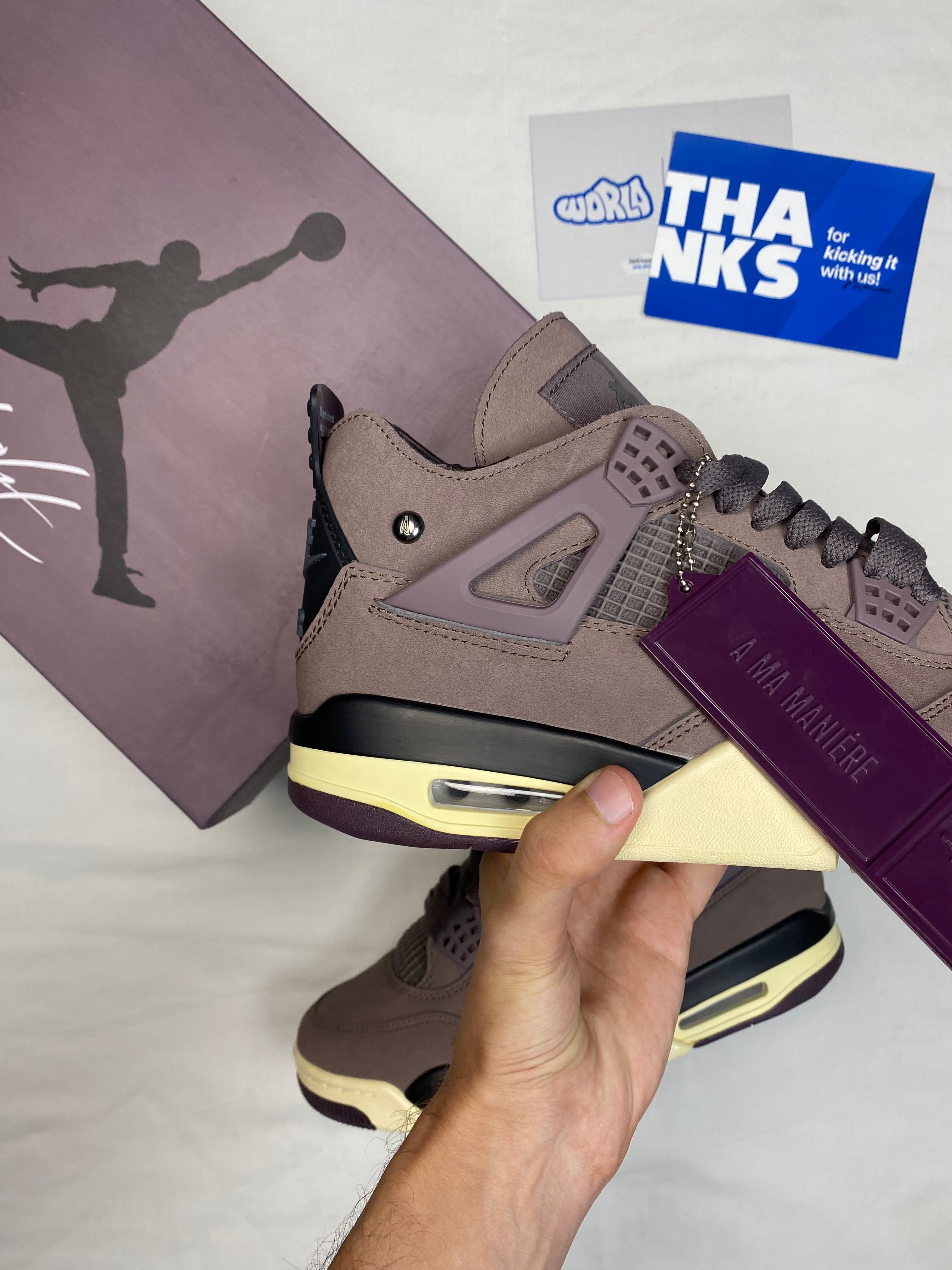 A Ma Maniére x Jordan 4 Retro 'Violet Ore'