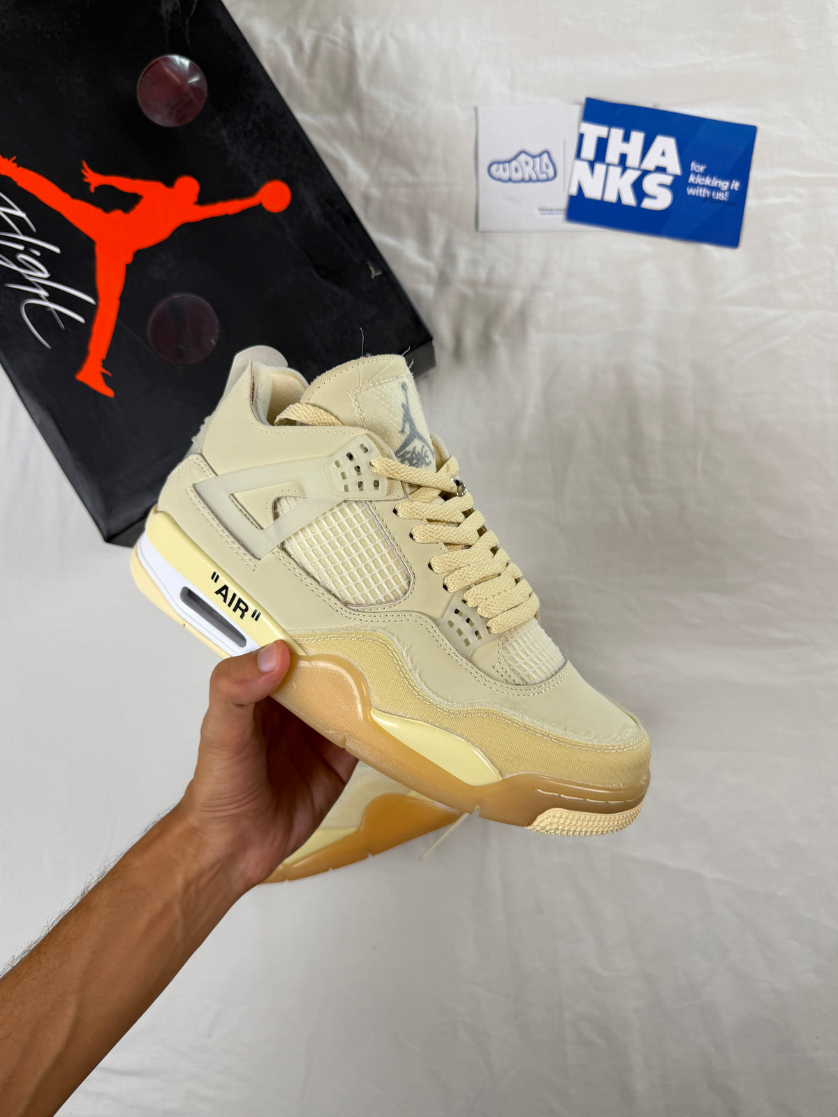 Off-White x Jordan 4 SP 'Sail'