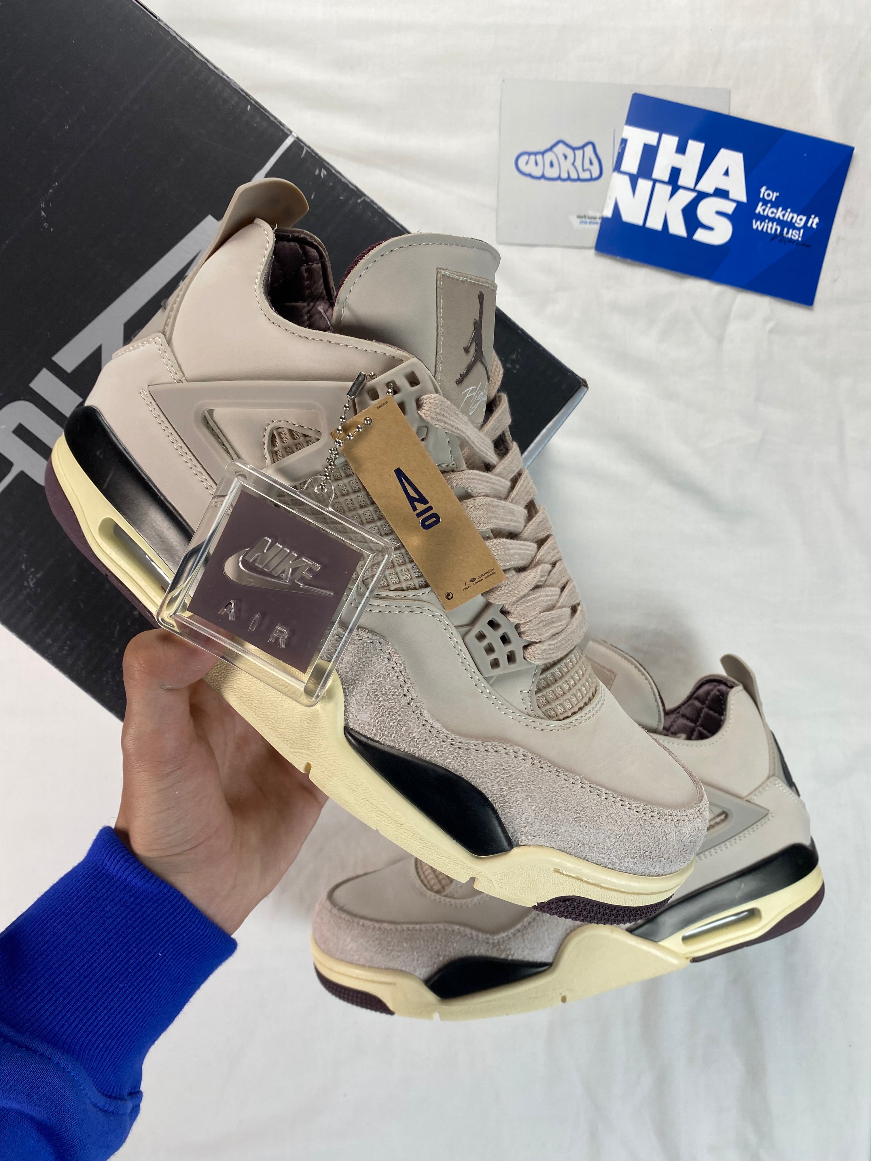 A Ma Maniére x Jordan 4 Retro 'Fossil Stone'