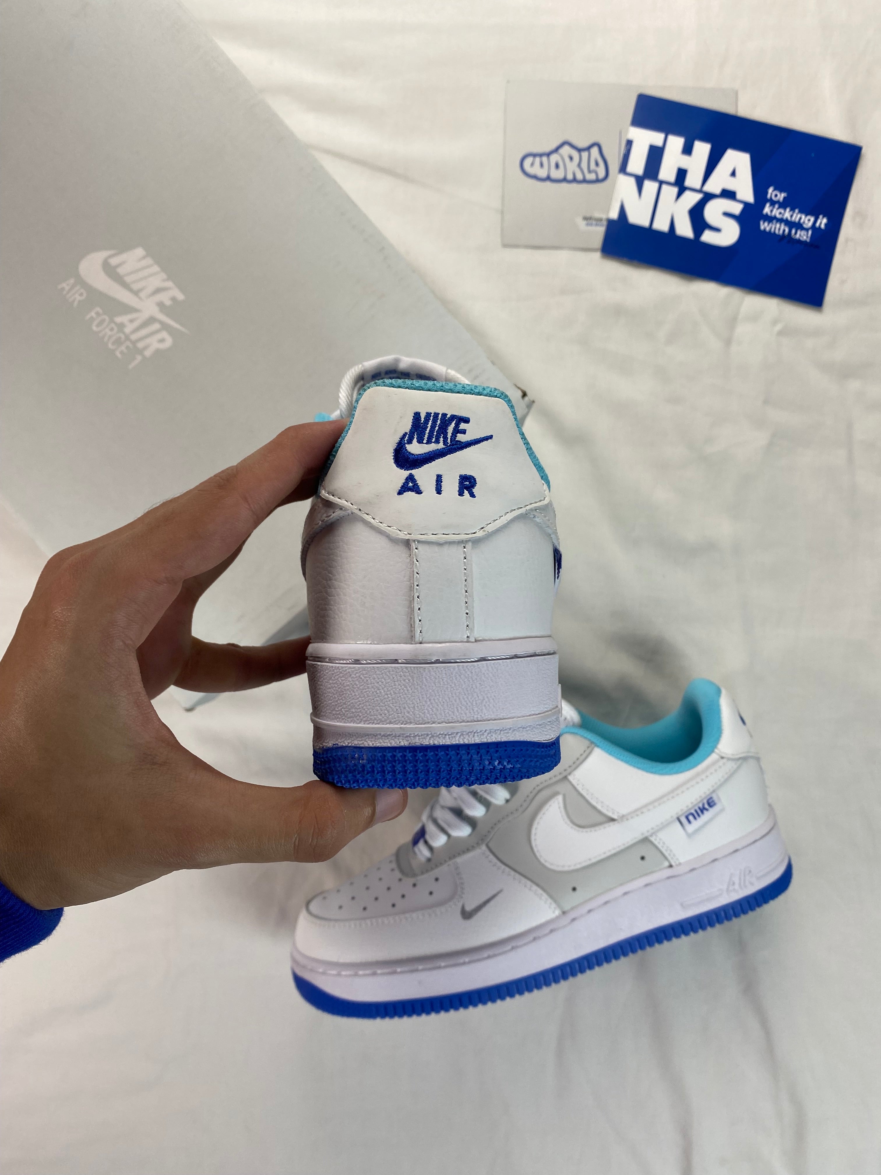 Nike AIR FORCE 1 LV8 GS 'JUST STITCH IT - HYPER ROYAL'
