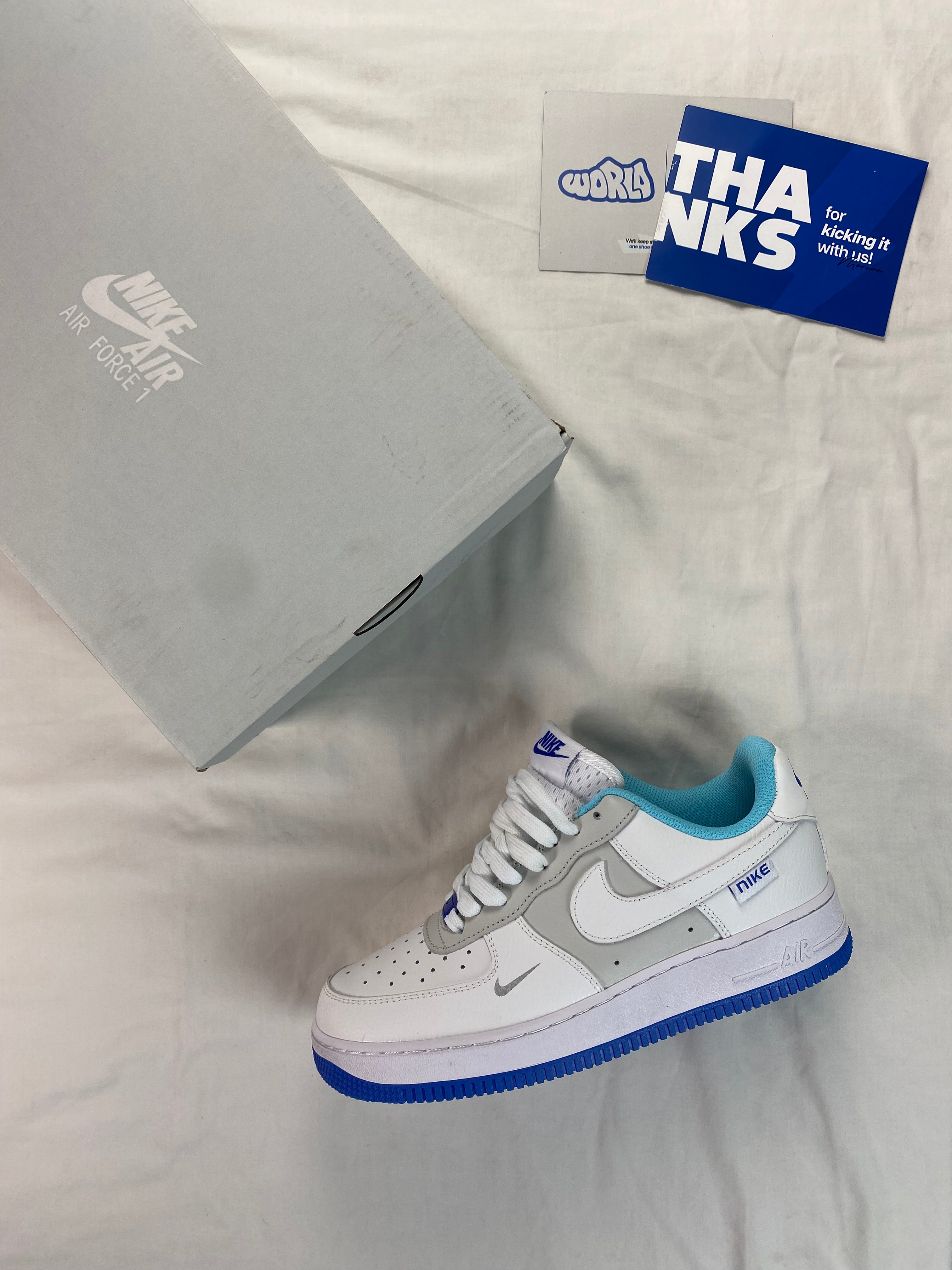 Nike AIR FORCE 1 LV8 GS 'JUST STITCH IT - HYPER ROYAL'