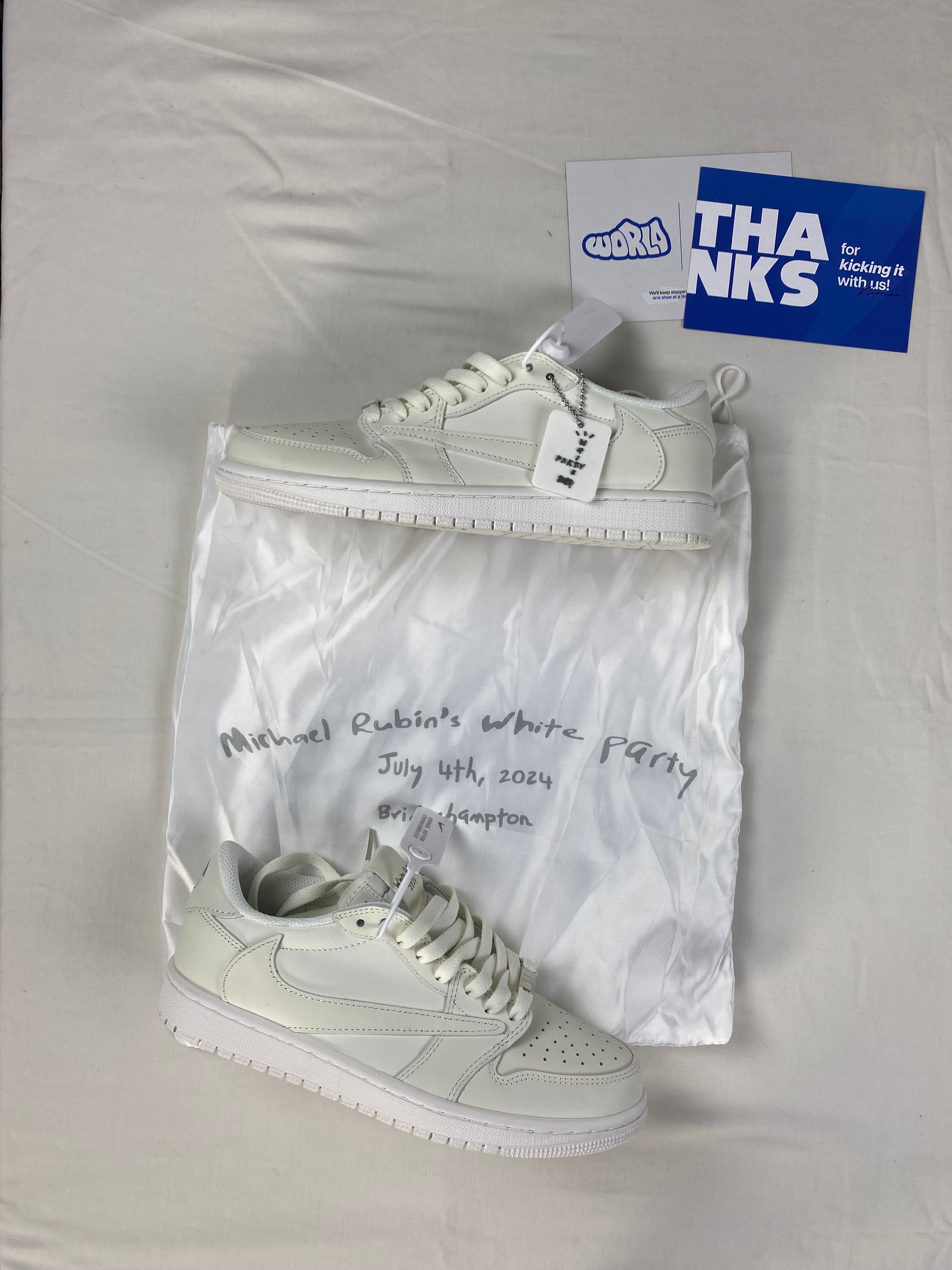 Travis Scott x Jordan 1 Retro Low OG SP 'Michael Rubin White Party' Friends & Family