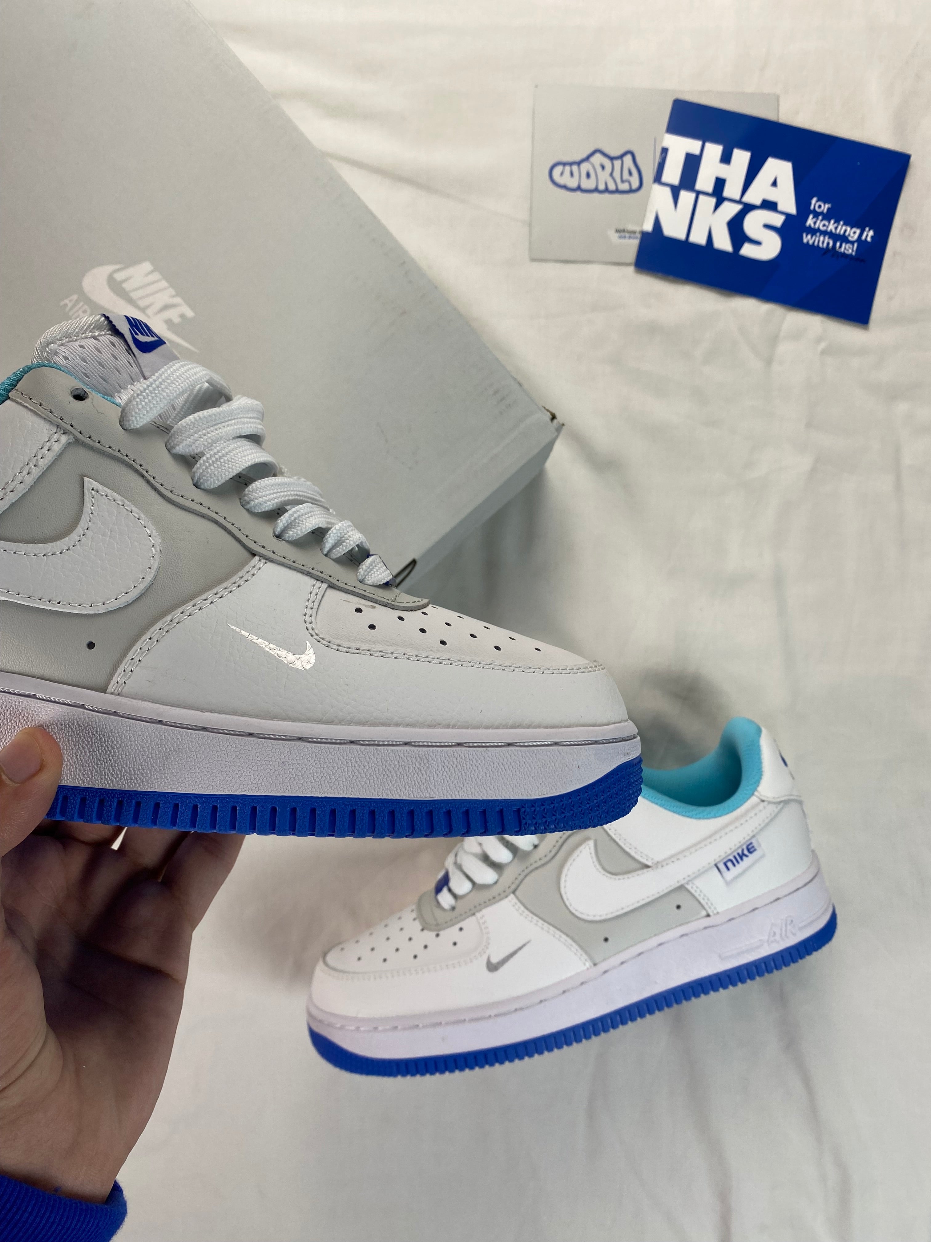 Nike AIR FORCE 1 LV8 GS 'JUST STITCH IT - HYPER ROYAL'