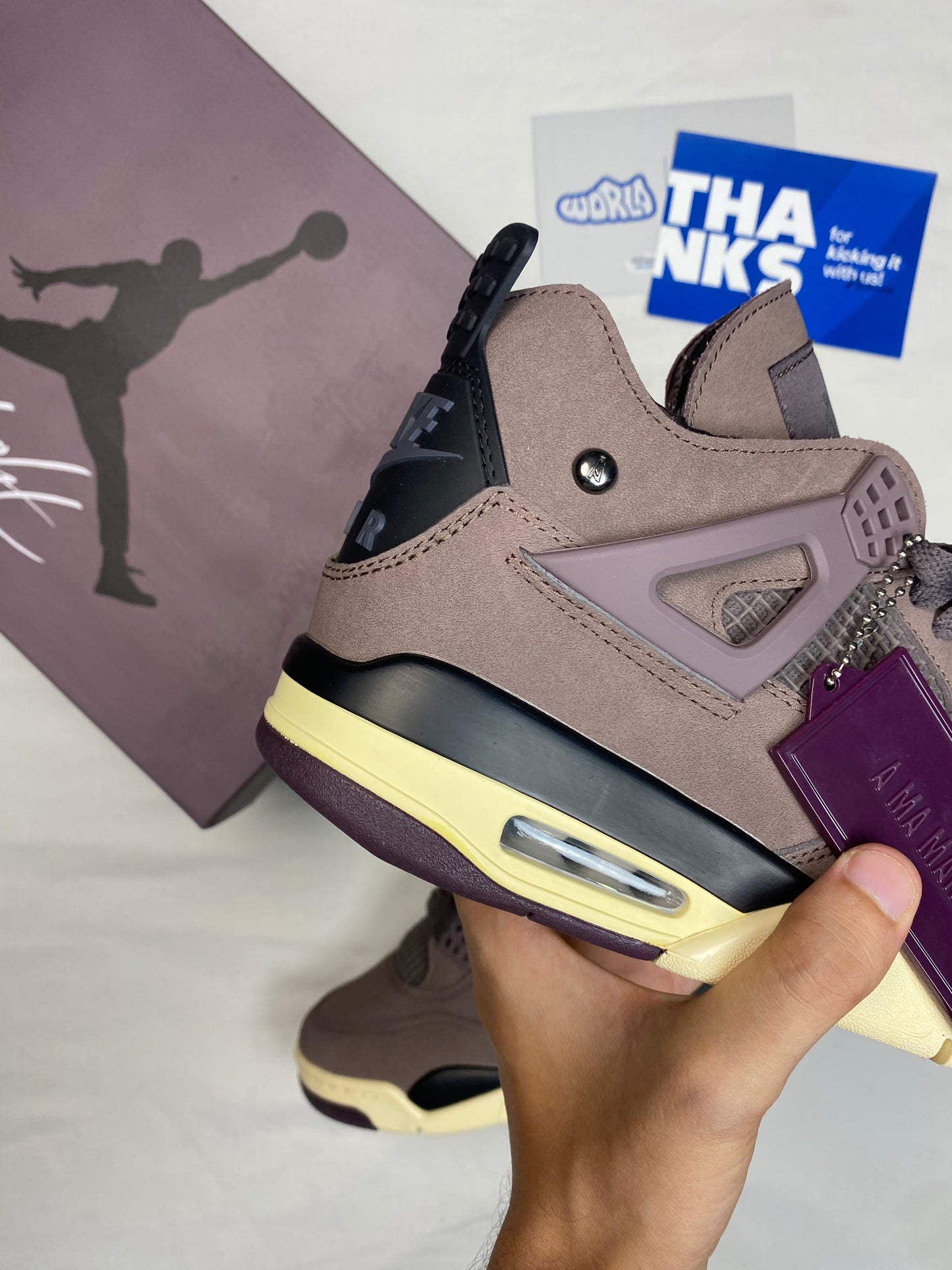 A Ma Maniére x Jordan 4 Retro 'Violet Ore'