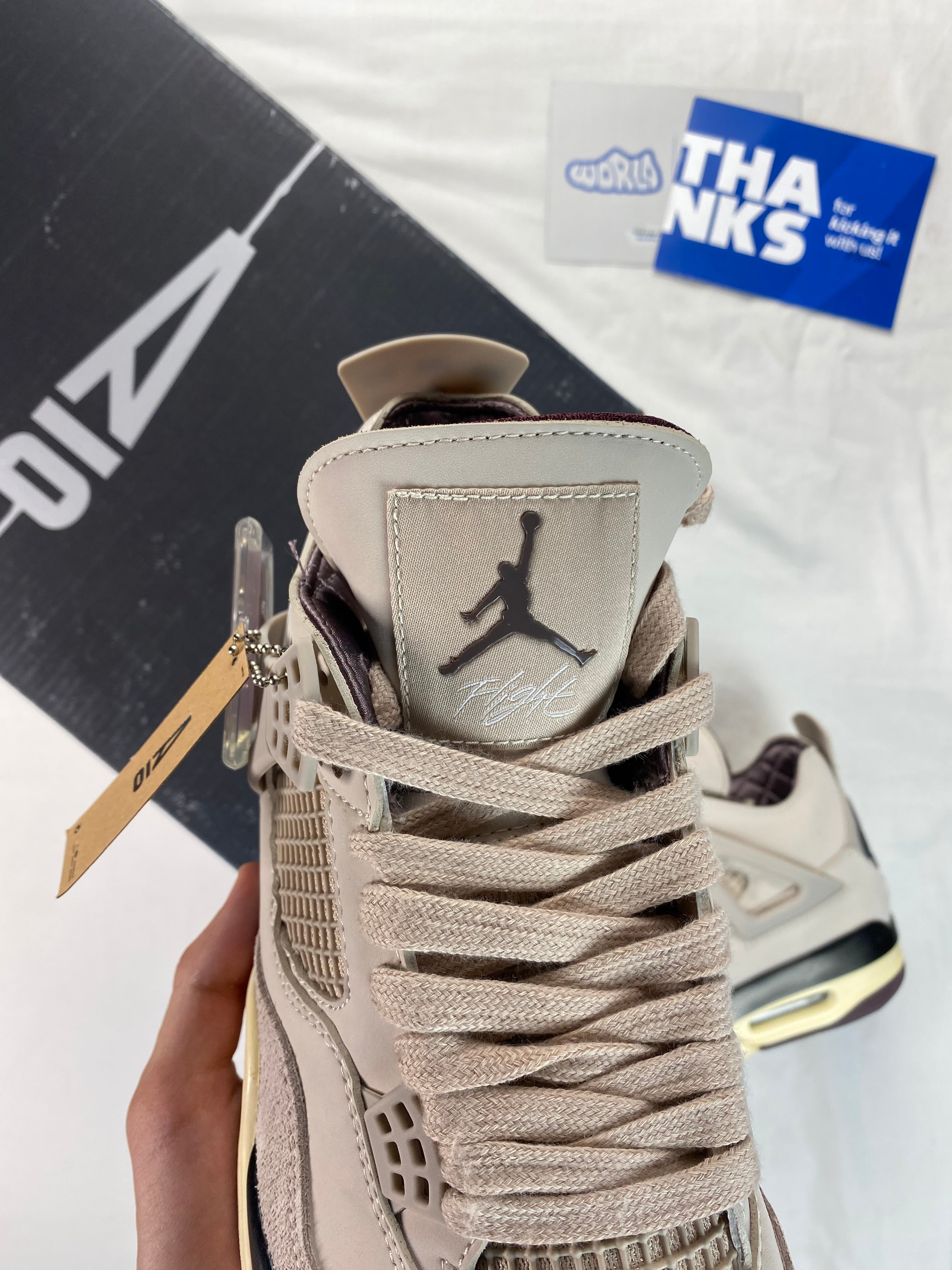 A Ma Maniére x Jordan 4 Retro 'Fossil Stone'