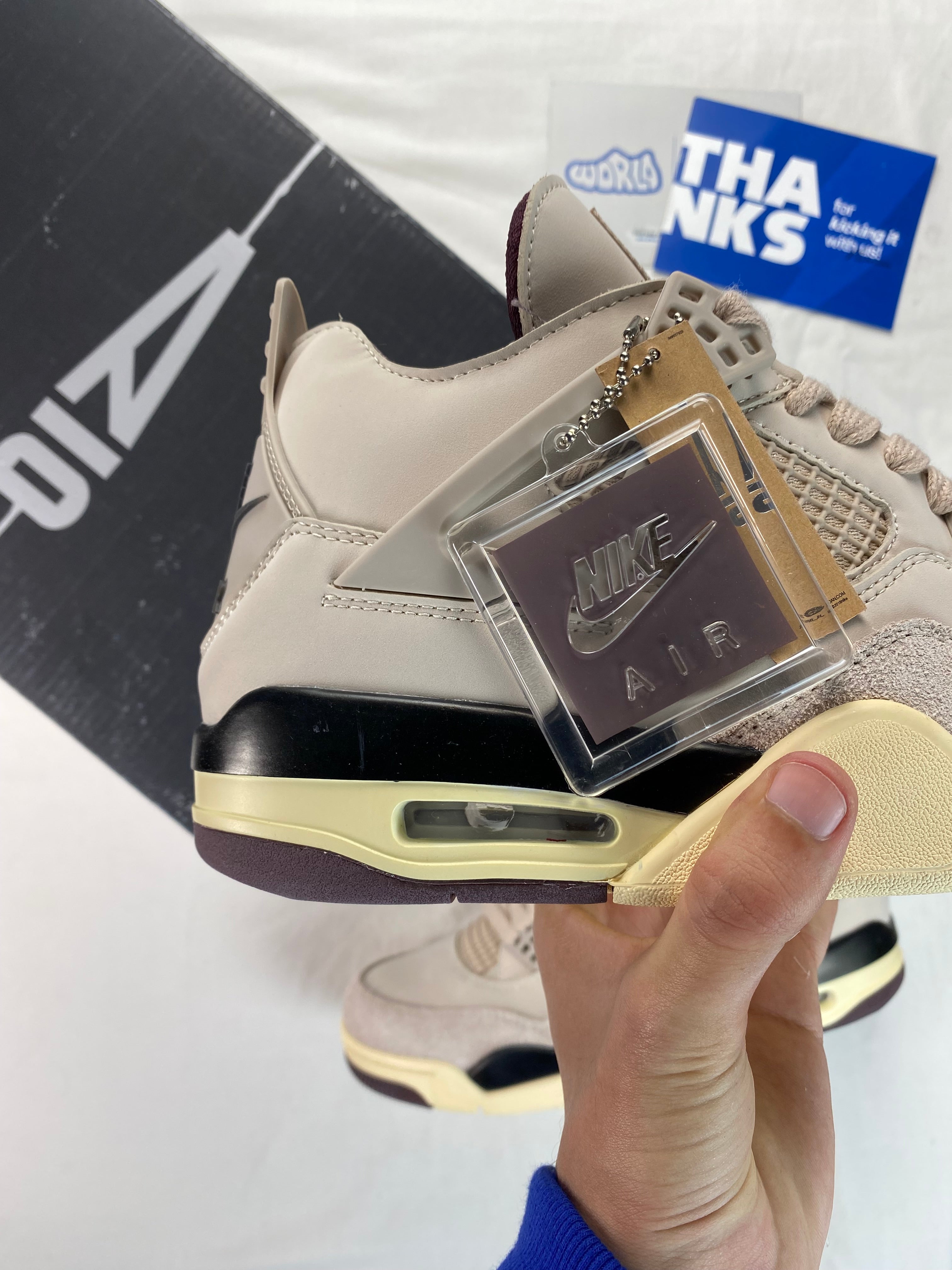 A Ma Maniére x Jordan 4 Retro 'Fossil Stone'