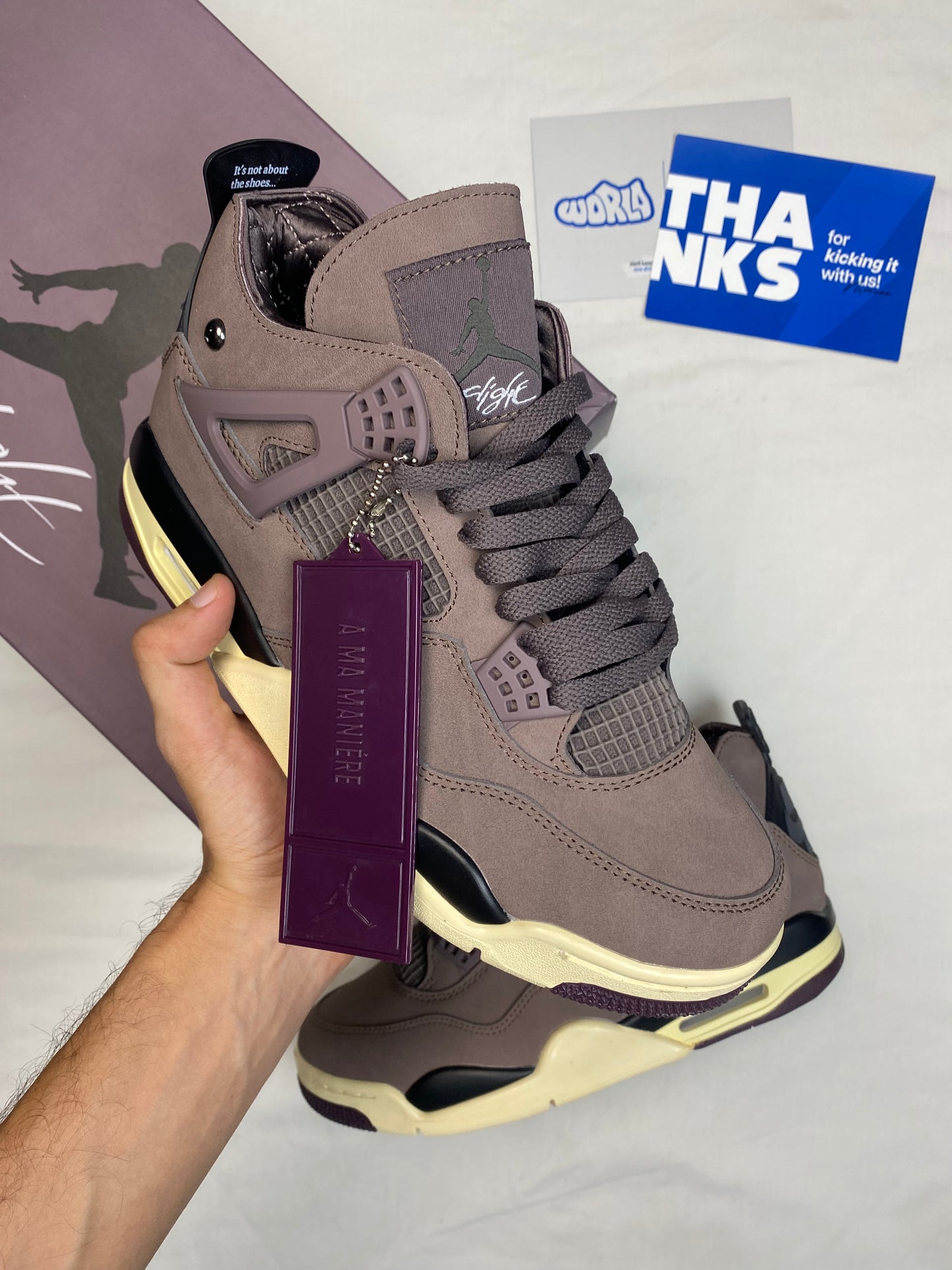 A Ma Maniére x Jordan 4 Retro 'Violet Ore'