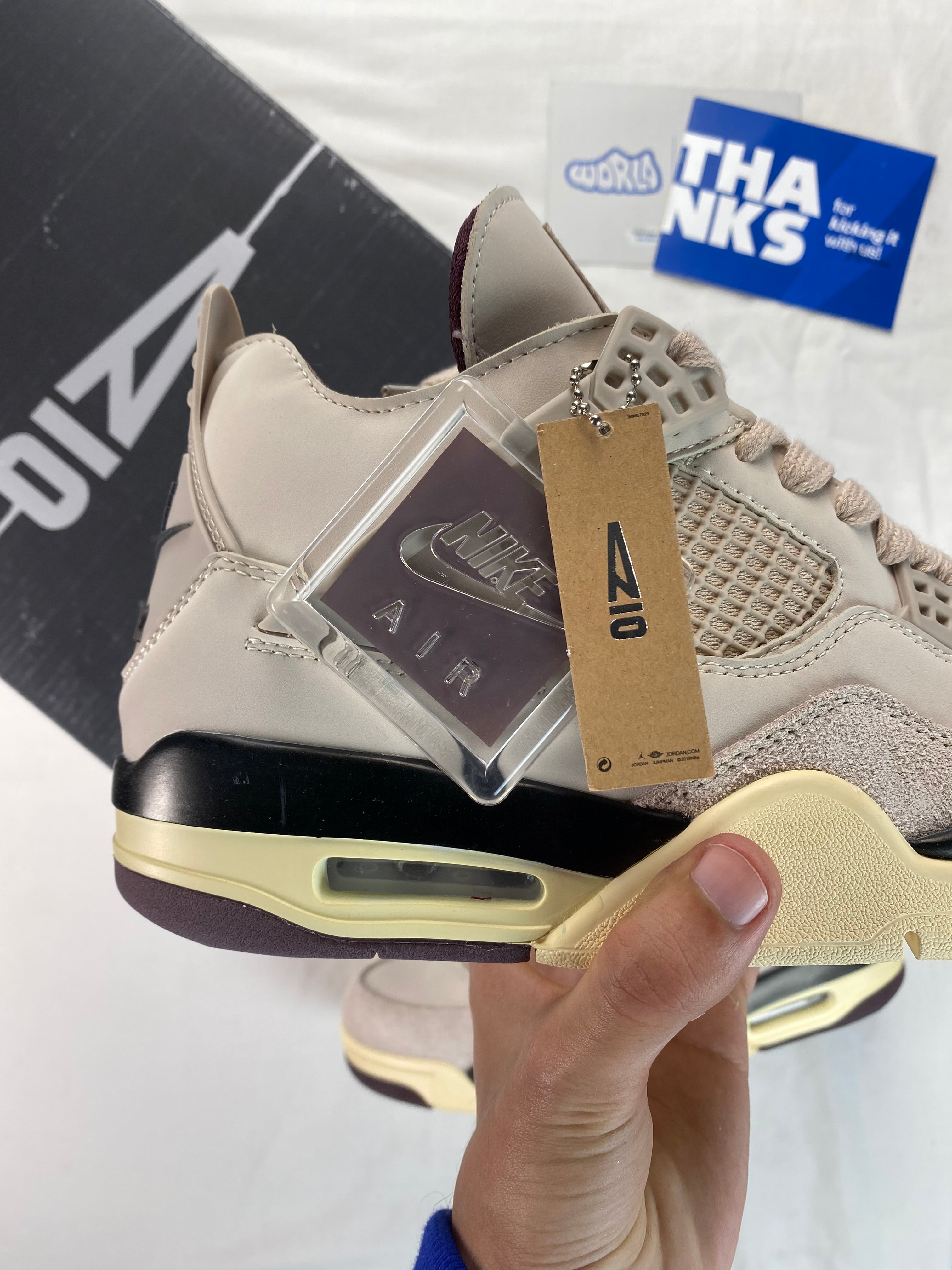 A Ma Maniére x Jordan 4 Retro 'Fossil Stone'