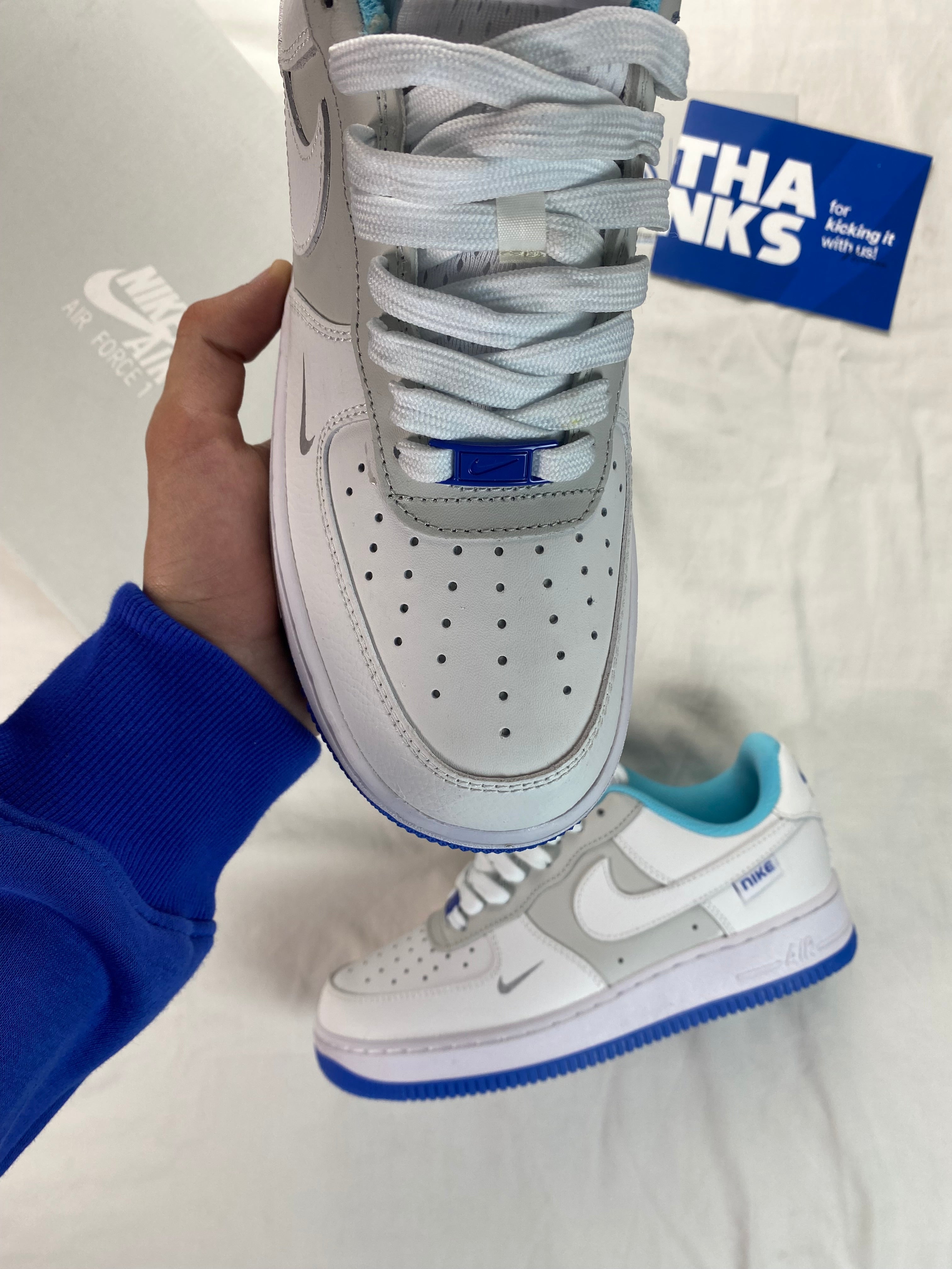Nike AIR FORCE 1 LV8 GS 'JUST STITCH IT - HYPER ROYAL'