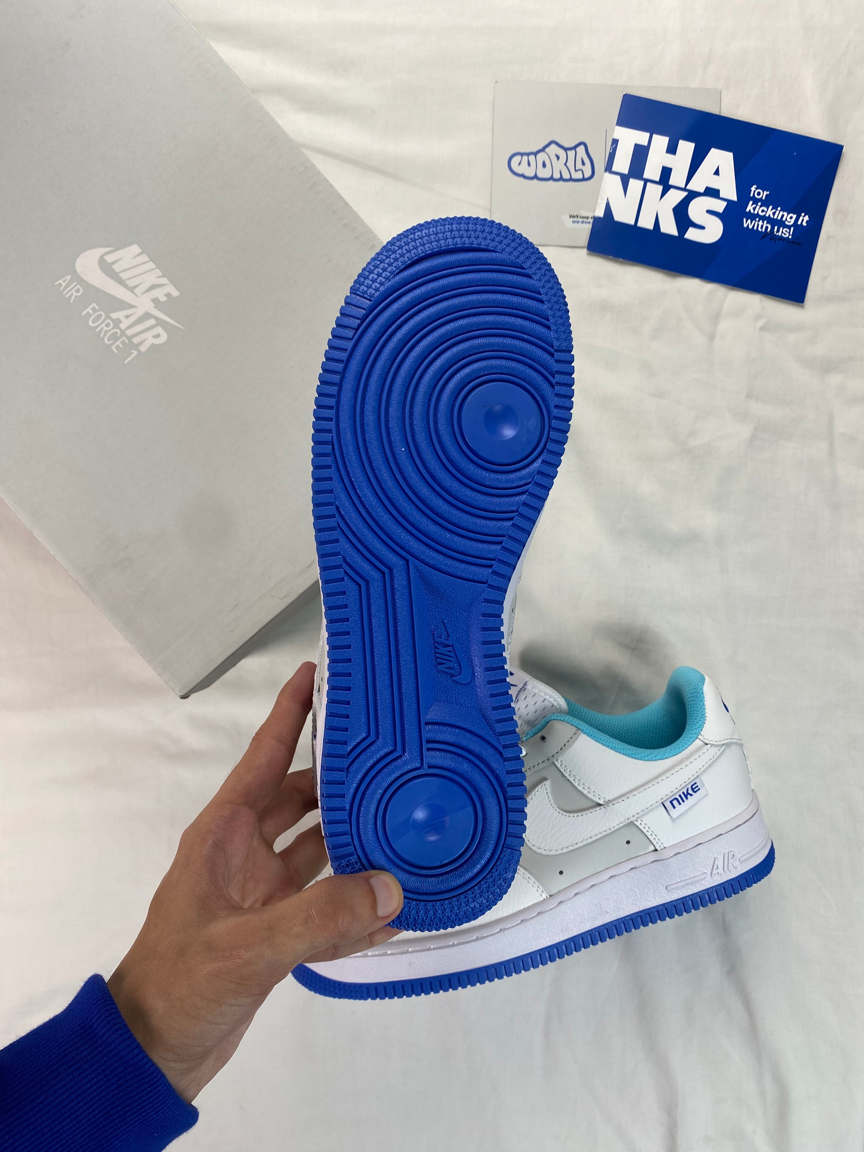 Nike AIR FORCE 1 LV8 GS 'JUST STITCH IT - HYPER ROYAL'