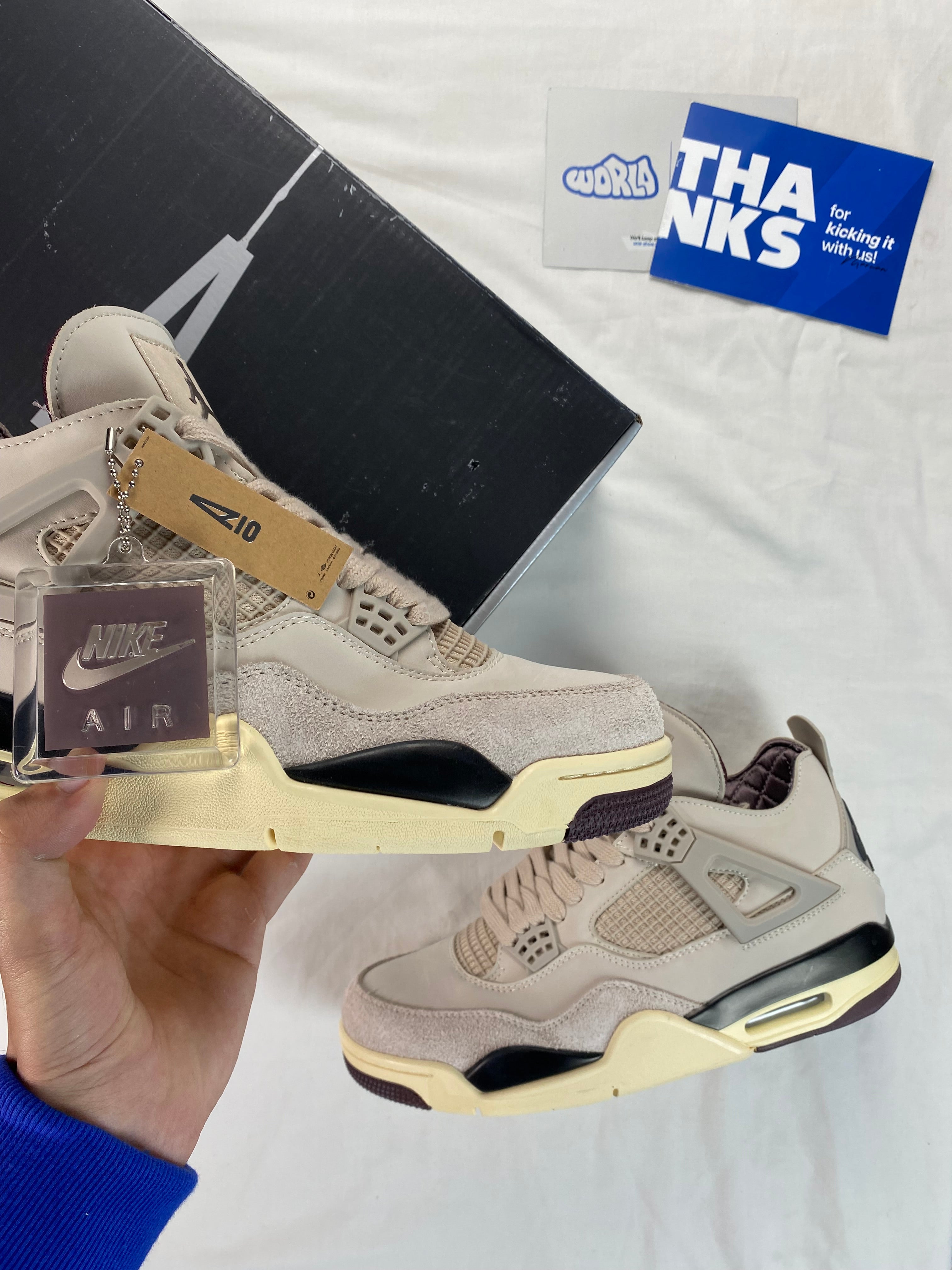 A Ma Maniére x Jordan 4 Retro 'Fossil Stone'