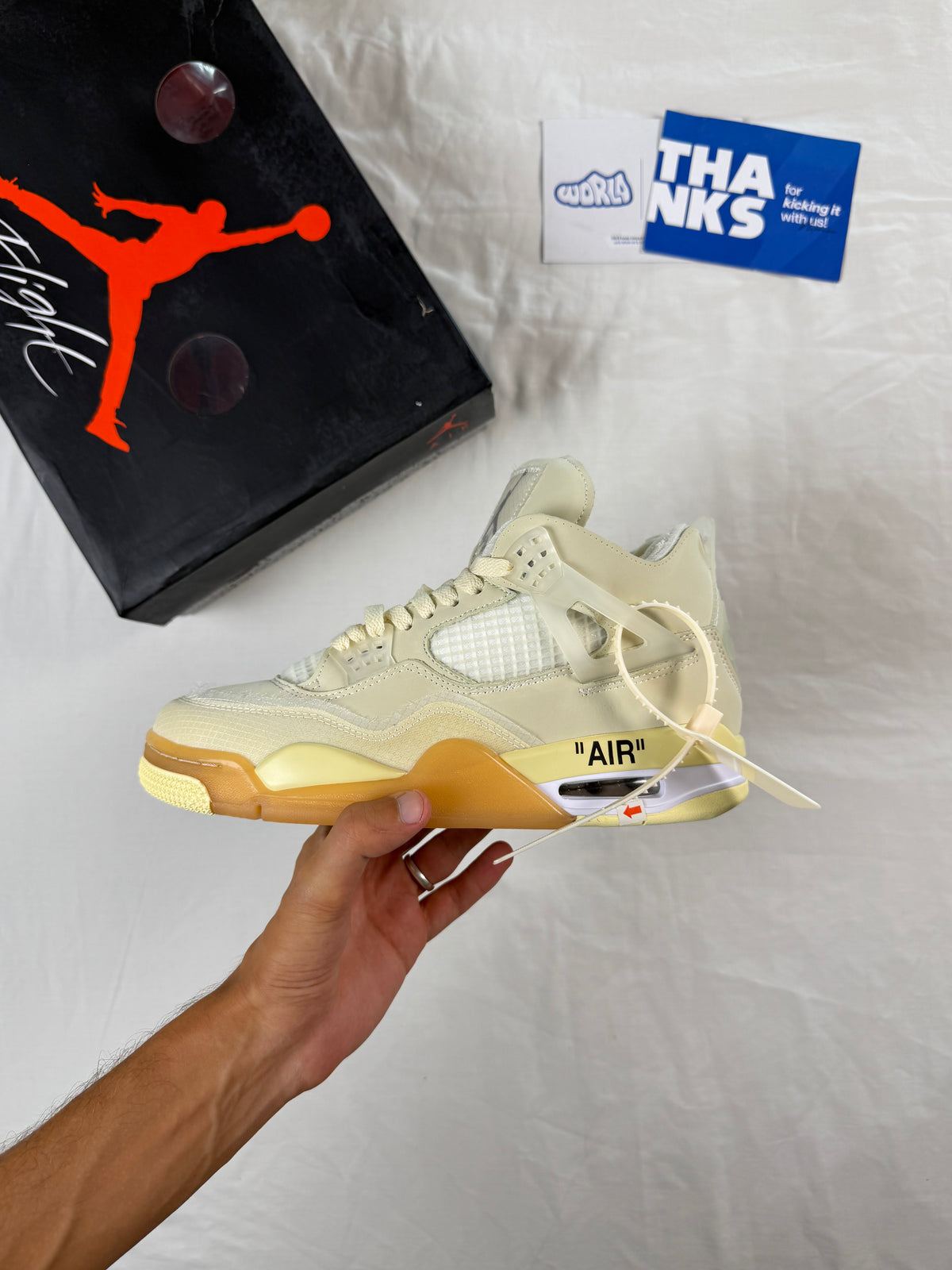 Off-White x Jordan 4 SP 'Sail'