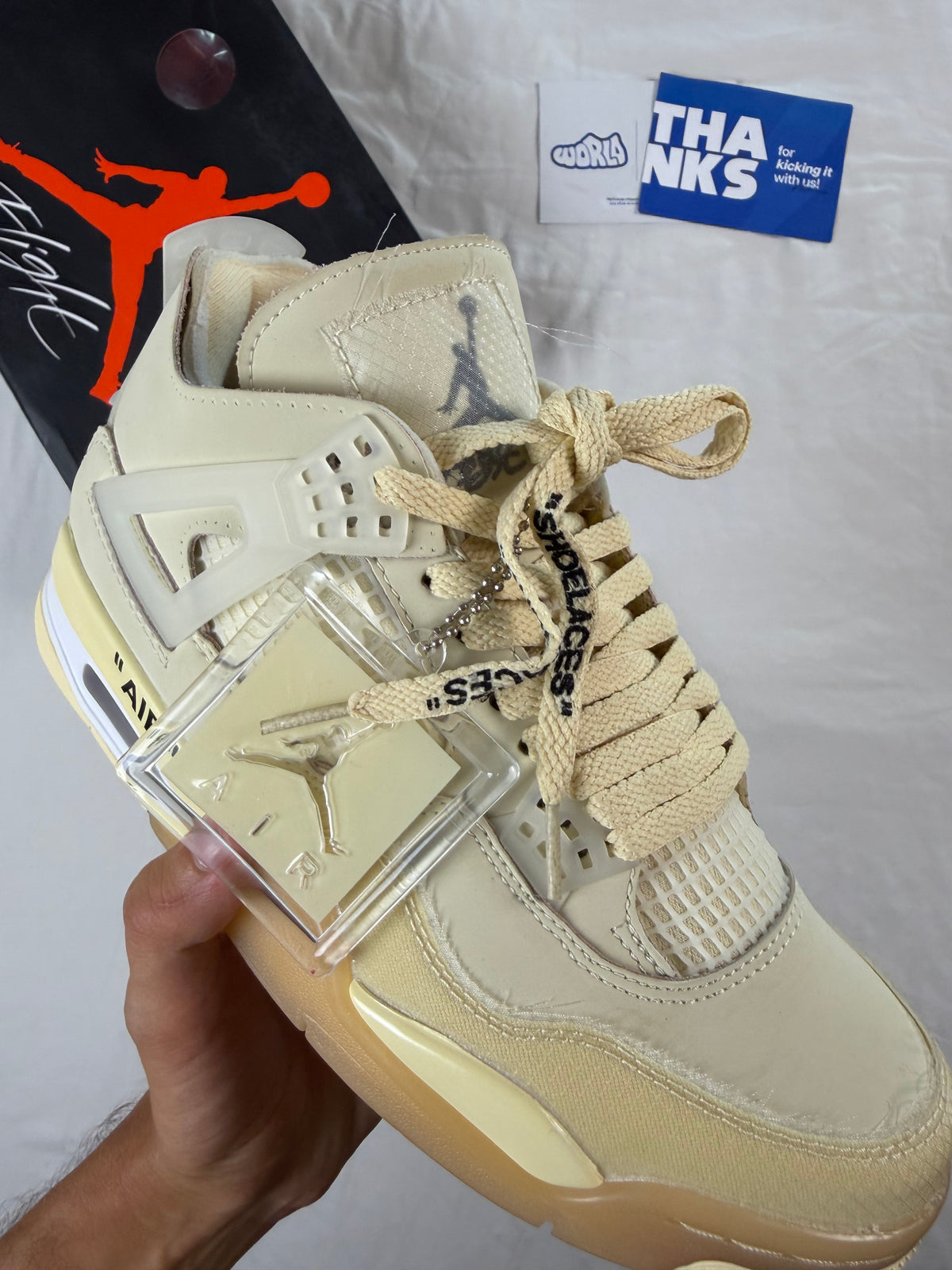 Off-White x Jordan 4 SP 'Sail'