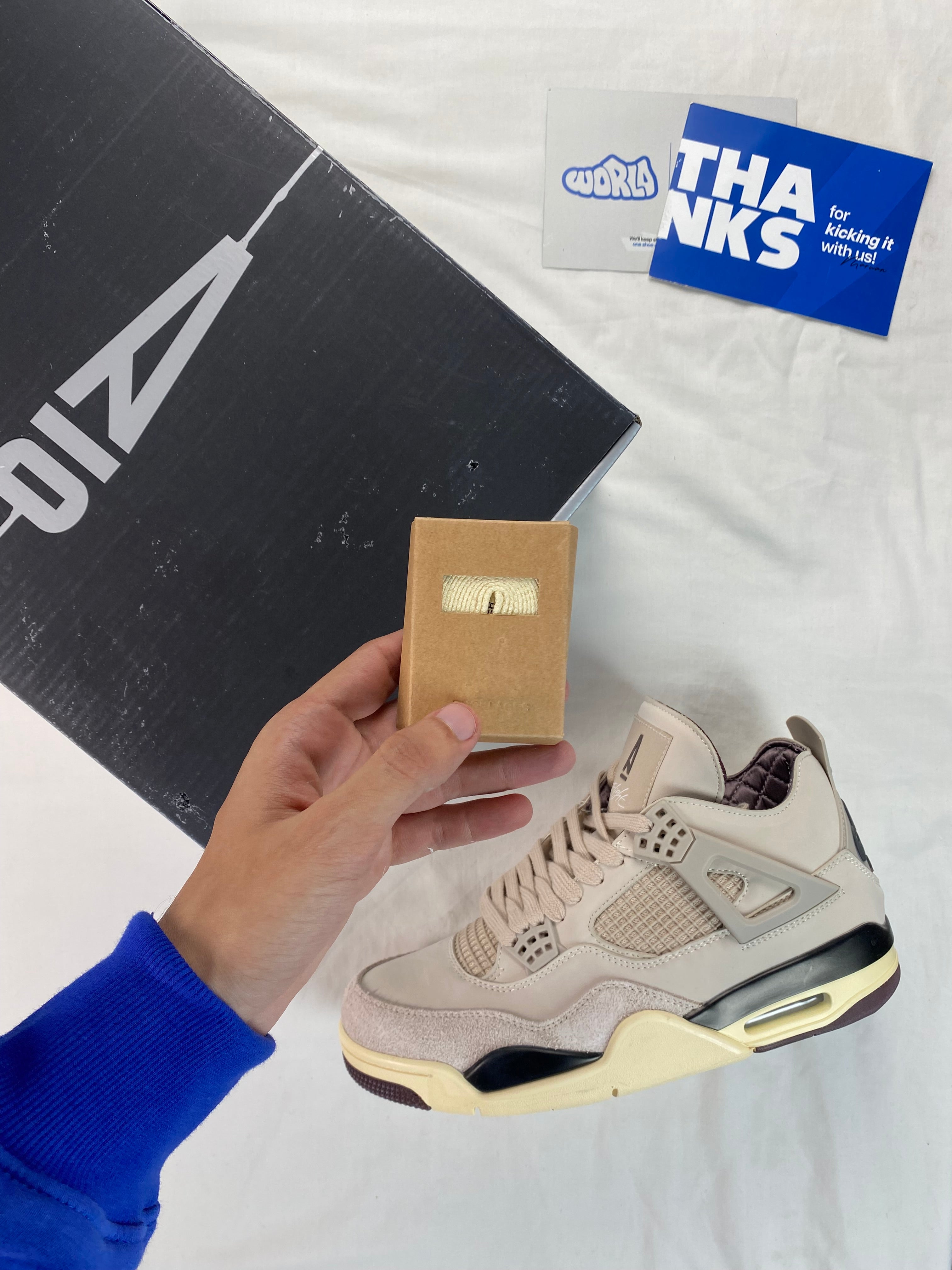 A Ma Maniére x Jordan 4 Retro 'Fossil Stone'