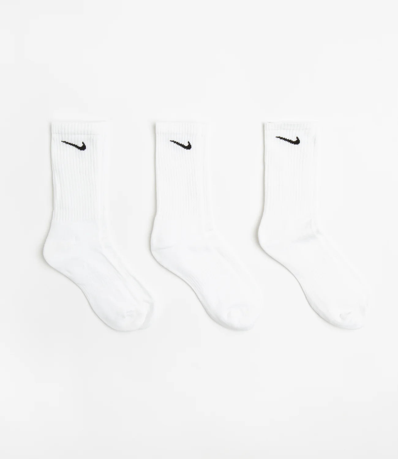NIKE COTTON CUSHION CREW SOCK - 3 PACK White and Black