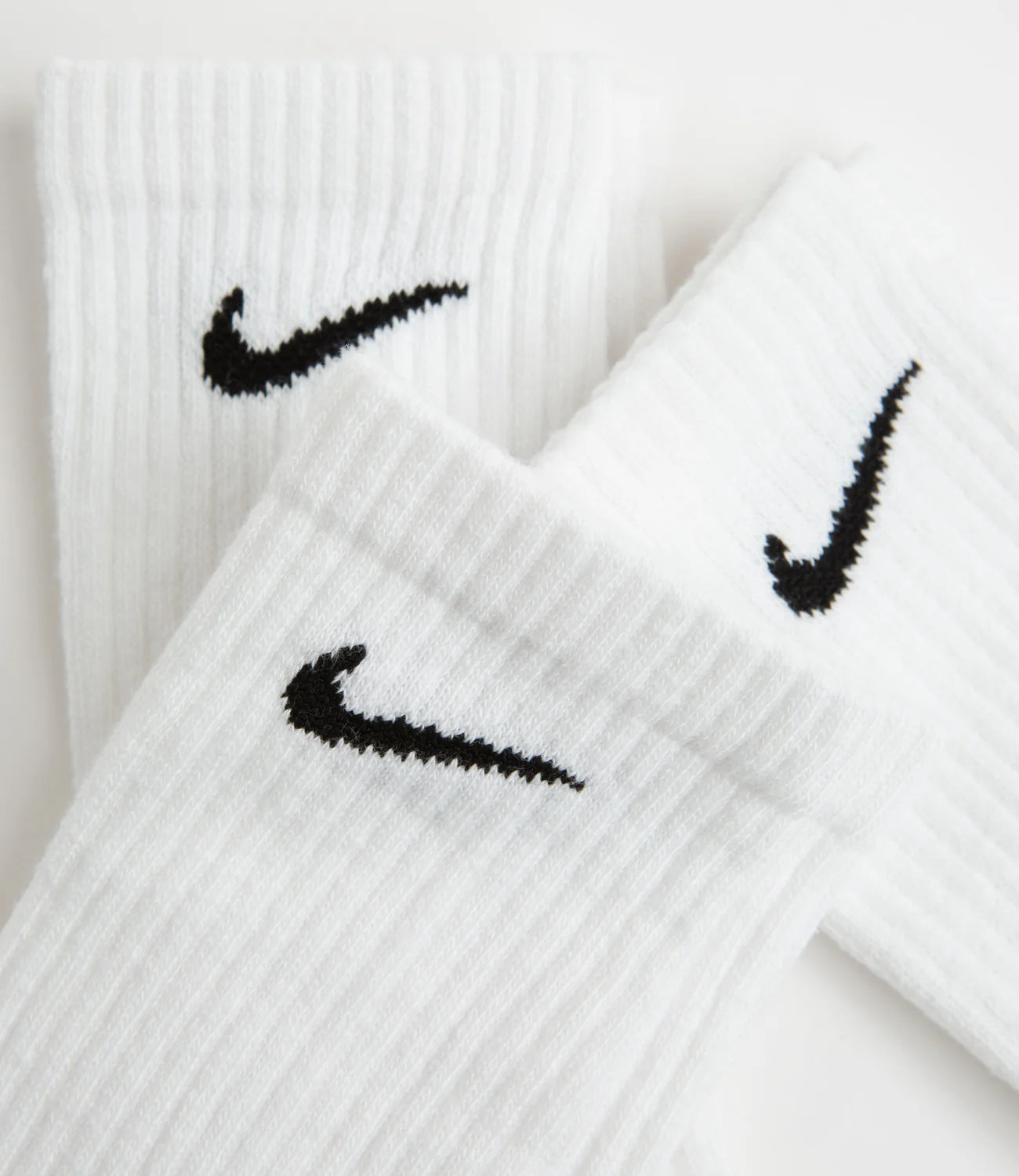 NIKE COTTON CUSHION CREW SOCK - 3 PACK White and Black