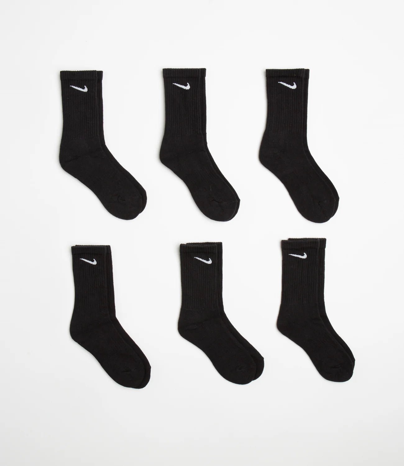 NIKE COTTON CUSHION CREW SOCK - 6 PACK Black and White