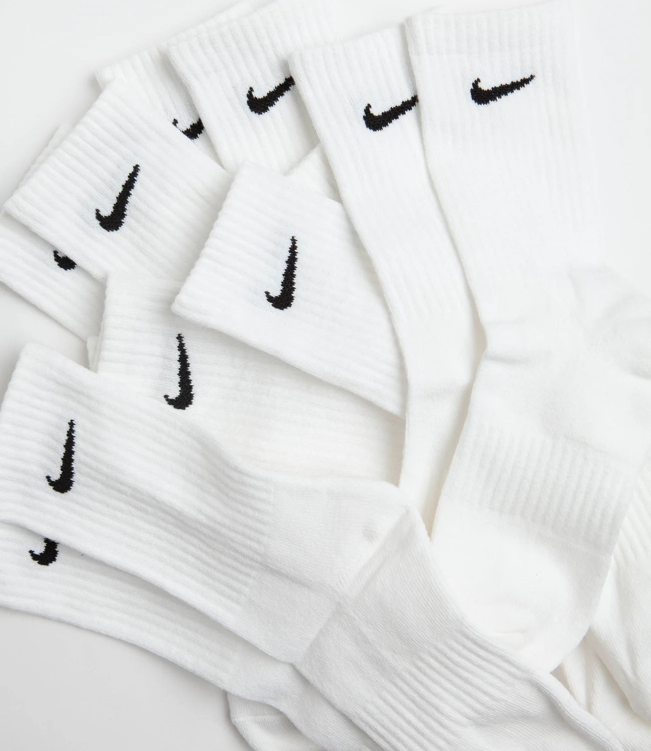 NIKE COTTON CUSHION CREW SOCK - 6 PACK White and Black